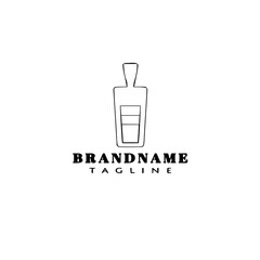 bottle with stopper logo cartoon icon design template black cute vector illustration