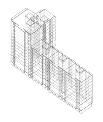 Vector multi-storey residential building