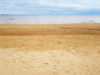 Wild Empty Sandy Beach Before Rain - 458649431