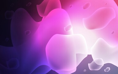 Dark Purple, Pink vector background with curved circles.