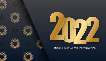 2022 brochure merry christmas black with vintage gold pattern