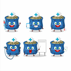 Doctor profession emoticon with thyme cartoon character