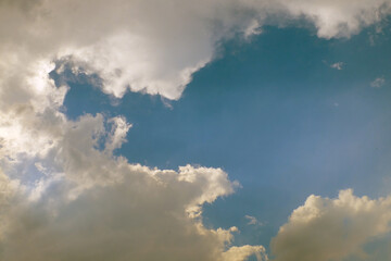 Fototapeta na wymiar A cloud is an aerosol consisting of a visible mass of minute liquid droplets