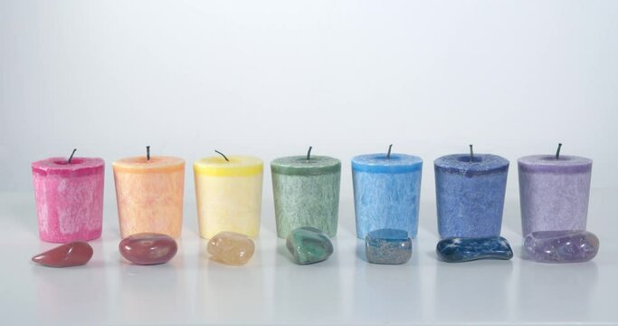 Blowing out the seven chakra system candles