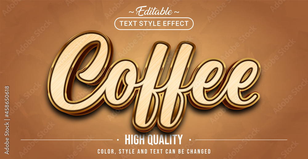 Poster Editable text style effect - Coffee text style theme.