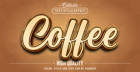 Editable text style effect - Coffee text style theme.