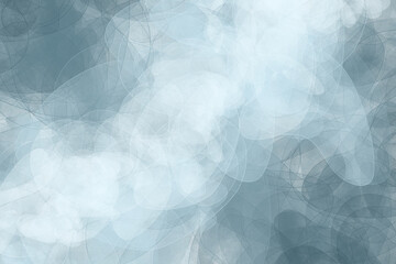 Abstract illustration of watercolor spots in blue and white tones. Background of lines in the form of outlined clouds