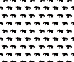 pattern fabric pattern cartoon animal rhino