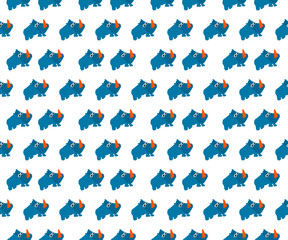 Fototapeta na wymiar pattern fabric pattern cartoon animal rhino