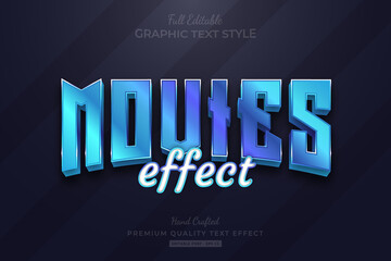 Obraz premium Blue Movies Title Editable Premium Text Effect Font Style
