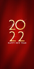 2022 Happy new year. Gold Design of greeting card. Gold Shining Pattern. Happy New Year Banner with 2022 Numbers on Bright Background. Vector illustration
