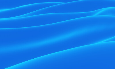 3D abstract blue rippled cloth. Wavy background.