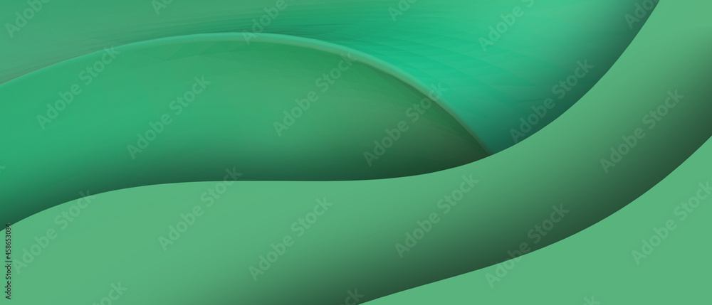Poster abstract background. waves futuristic and curves overlap layer with graphic design on a green backgr
