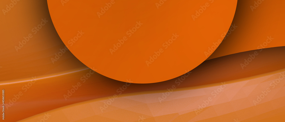 Poster abstract background. waves futuristic and curves overlap layer with digital graphic design on orange