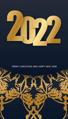 Festive Brochure 2022 Happy New Year in black with luxury gold ornaments