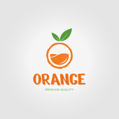 Fruits Orange Logo Vintage Design Vector Illustration