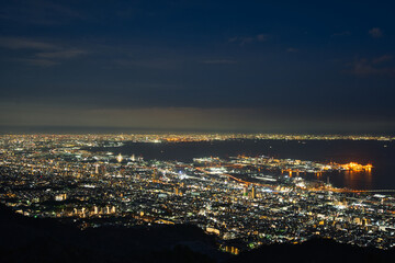 兵庫県掬星台から見た神戸の夜景