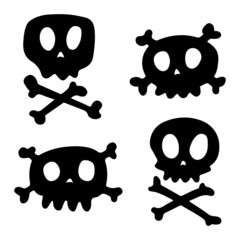 Vector Set of Skull and Crossbones