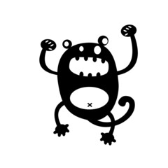 Monkey Monster simple silhouette, design can be used for halloween party, costume, gaming, sticker and icon etc.