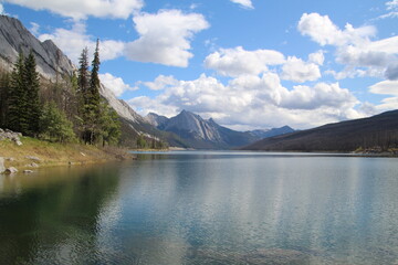 Calm Medicine Lake,  Jasper National Park, Alberta