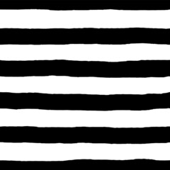 手描きのシンプルな横向きしましまの背景：太めの白黒ボーダー