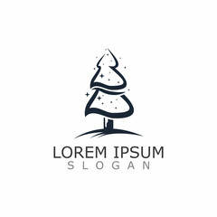 Christmas Tree Flat Icon forest or park simple vector nature image