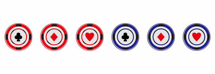 cassino chip coin icon set, cassino chip coin vector set sign symbol