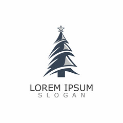 Christmas pine logo or Icon forest nature simple and modern