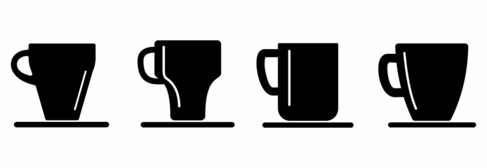 coffee cup icon set, coffee cup vector set symbol illustrations