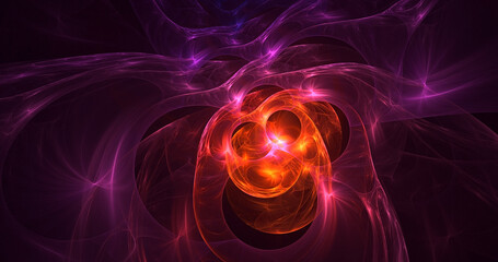 3D rendering abstract colorful fractal light background