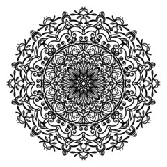 Mandala pattern black and white good mood