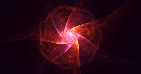 3D rendering abstract multicolor fractal light background