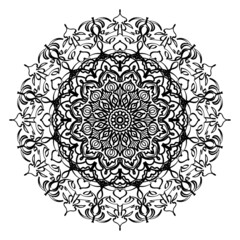 Mandala pattern black and white good mood