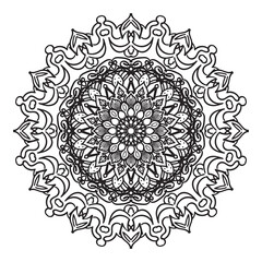 Mandala pattern black and white good mood