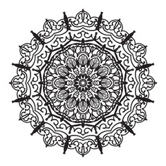 Mandala pattern black and white good mood