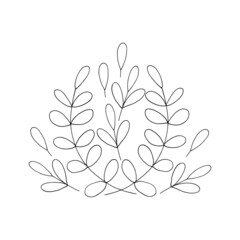 abstract leaves icon. hand drawn doodle. vector, scandinavian, nordic, minimalism, monochrome. plant, herbarium.