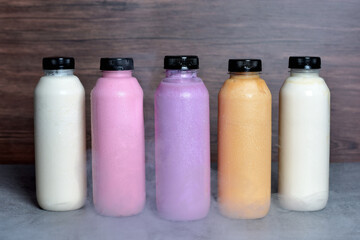 bottles of yogurt