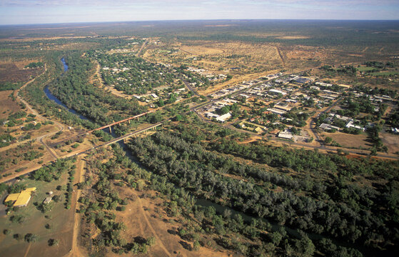 The Katherine River And The Town Of Katherine In The Northern Territory, Australia.