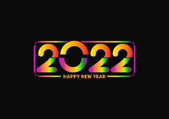 Fototapeta na wymiar 2022 Happy New Year Creative Logo Design Template