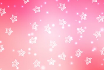 Light Pink, Yellow vector background with colored stars.
