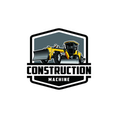 motor grader construction machine isolated logo vector
