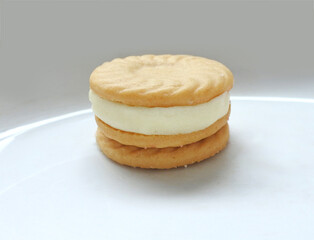 Cookies sandwich on a plate
