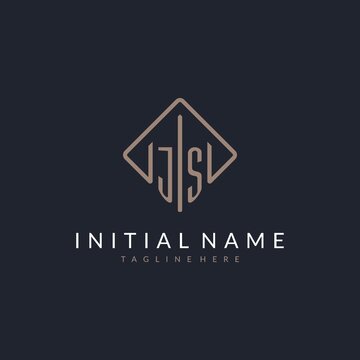 JS initial logo with curved rectangle style design