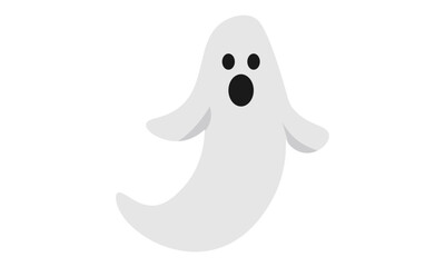 Vector illustration of Ghost on white background For print or use as poster, card, flyer or T Shirt