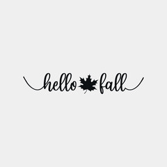 Hello Fall lettering, farmhouse quote for sign, wall decor, frame, card, t-shirt and more © futive