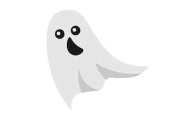 Vector illustration of Ghost on white background For print or use as poster, card, flyer or T Shirt