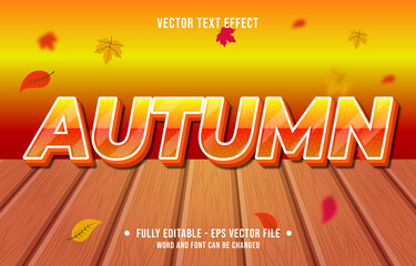 Text effect autumn gradient style autumn season background