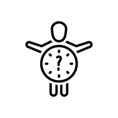 Fototapeta premium Black line icon for when