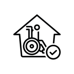 Black line icon for accessible