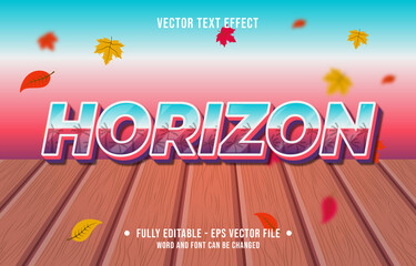 Text effect horizon gradient style autumn season background